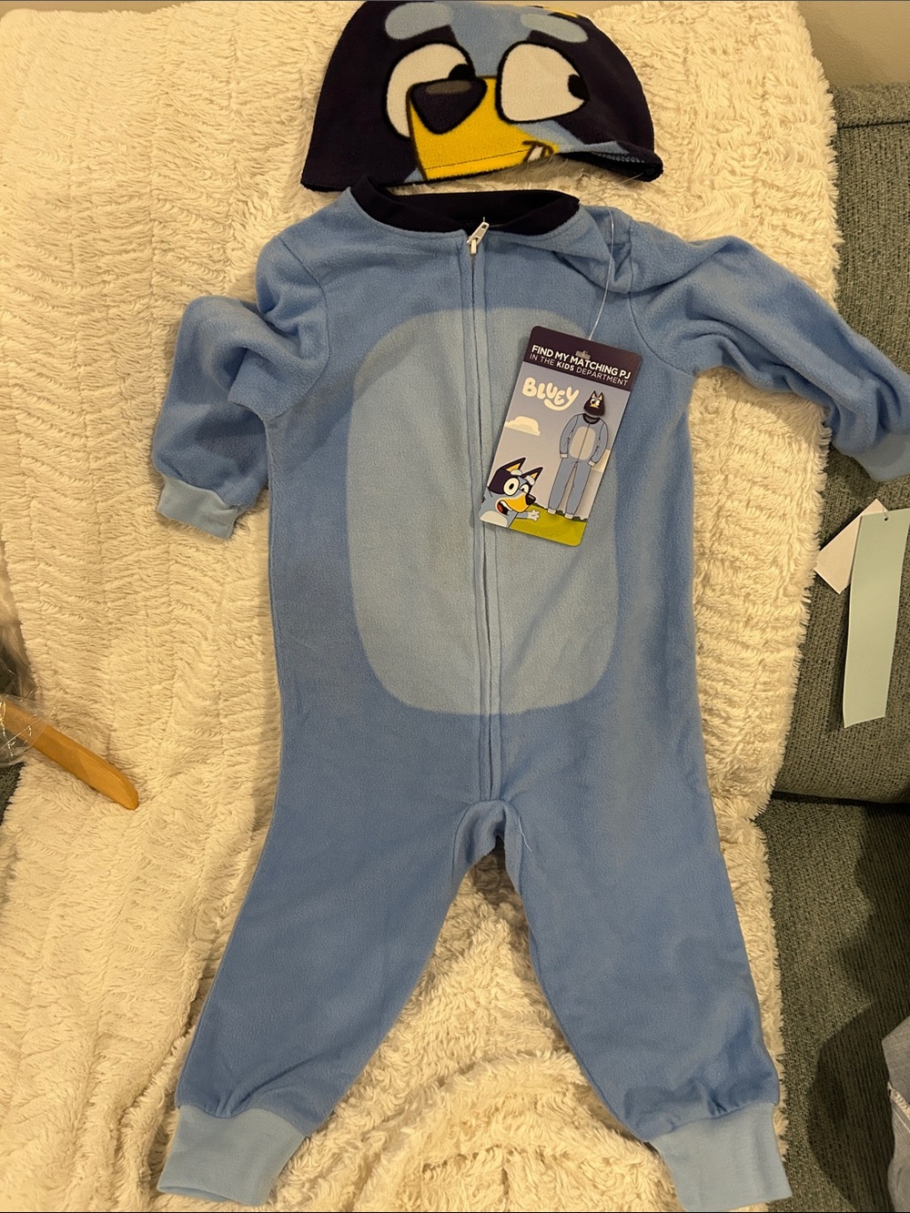 Blue Kids Fleece Character Pajamas with Hood